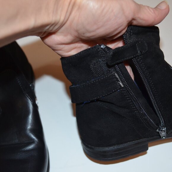 TOMMY HILFIGER Andrea Short Side Fringe Black ManMade Flats Decors Boots Girls 4 - Picture 8 of 9